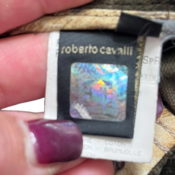 Vintage ROBERTO CAVALLI Pants Chocolate Brown Low-Rise Y2K Velvet - Picture 14 of 15